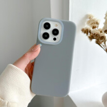 Silicone Case Jelly Ash Soft‑Touch Liquid Silicone Cover with Impact‑Resistant Slim Design for iPhone 14