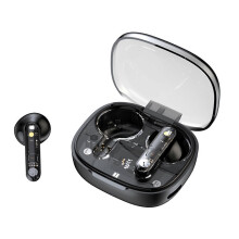 (Black)Personalized Transparent Wireless Headset Ergonomic Design Sports Headset For Running Cycling