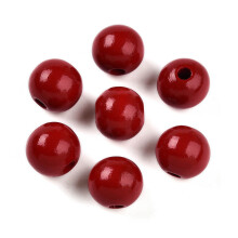 Painted Natural Wood Beads Round Dark Red 16mm Hole: 4mm