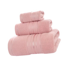 3PCS Bath Body And Face Towels Set Cotton Fast-light pink