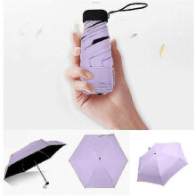 Mini Travel Umbrella: Ultra-Portable (5-Folds), Fits in Pocket (Sun & Rain)