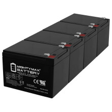 12V 12Ah SLA Battery Pack of 4 with F2 Terminals, Maintenance Sealed Lead Acid Rechargeable Battery for Peg Perego