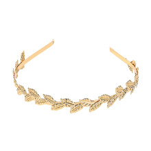 Xinwanna Golden Hollow Leaf Hair Hoop Elastic Metal Headband Decorative Women Thin Headdress Hair Accessories (Type E)