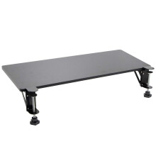 Under Desk Keyboard Tray, Ergonomic Clamp On Desk Extender with Adjustable Wide Surface and Wrist Rest (Black)