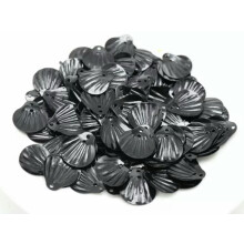 1000 Shell loose sequins Paillettes 14mm Top Hole sewing Wedding craft-Black