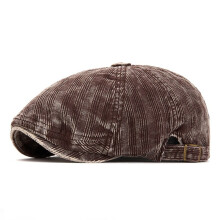 Men Women Corduroy Newsboy Octagonal Hat Golf Driving Cabbie Ivy Winter Warm Flat Cap