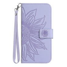 Wallet Case for iPhone 12 Mini PU Leather Shockproof Kickstand with Strap and Card Holder Violet