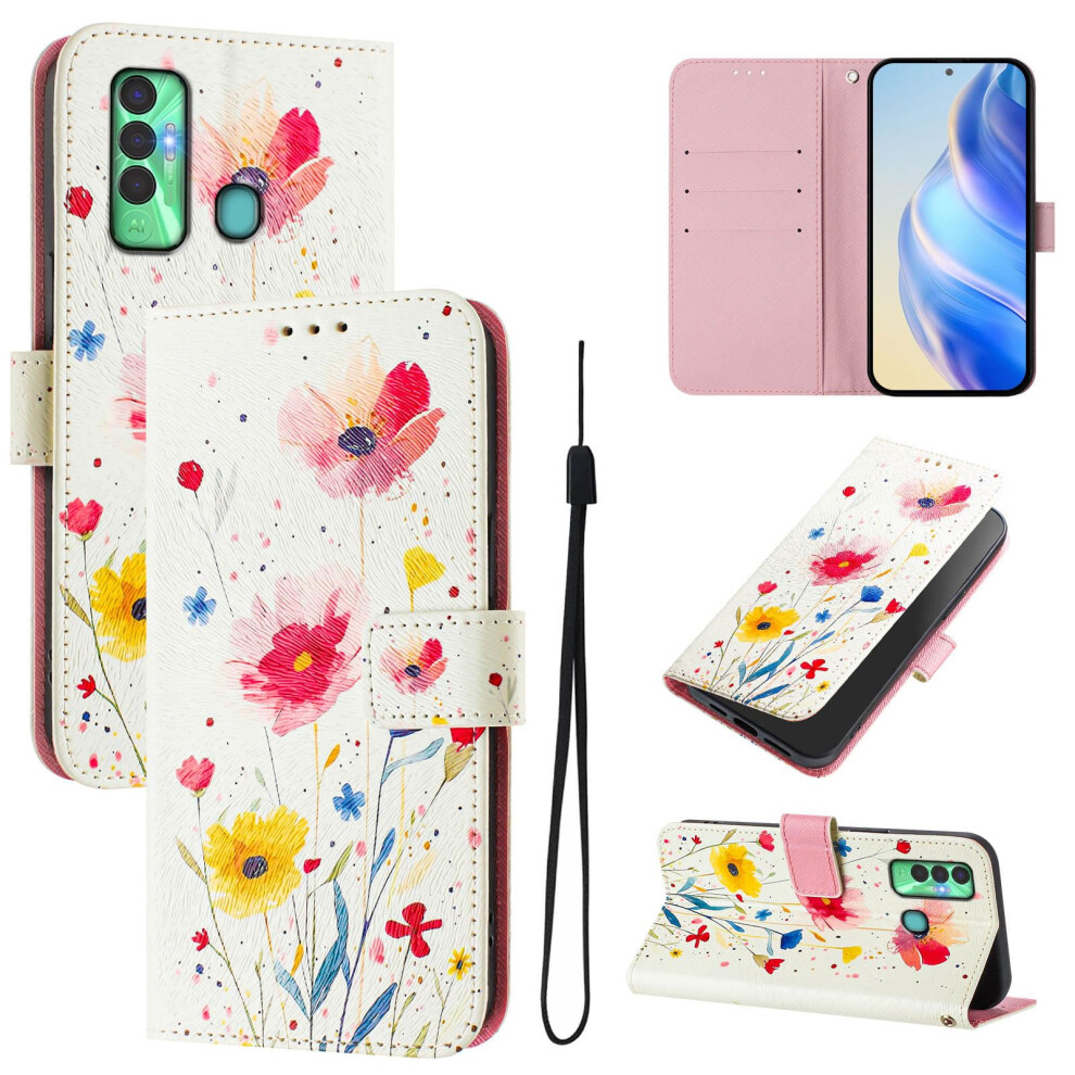 Wallet Case For Tecno Spark 7P Pu Leather Flip Cover With 3D Painting, Shockproof Tpu And Kickstand 9771547576969