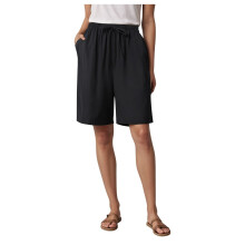 Shorts femininos de linho, estilo bermuda casual, cintura alta, confortáveis para o verão, com bolsos, 15 cm x 25 cm.