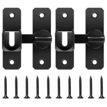 2Pcs Flip Door Latch, 90/180 Sliding Barn Door Latch, Zinc Alloy Right Angle, Compatible with Barn Doors, Shed, Cabinet