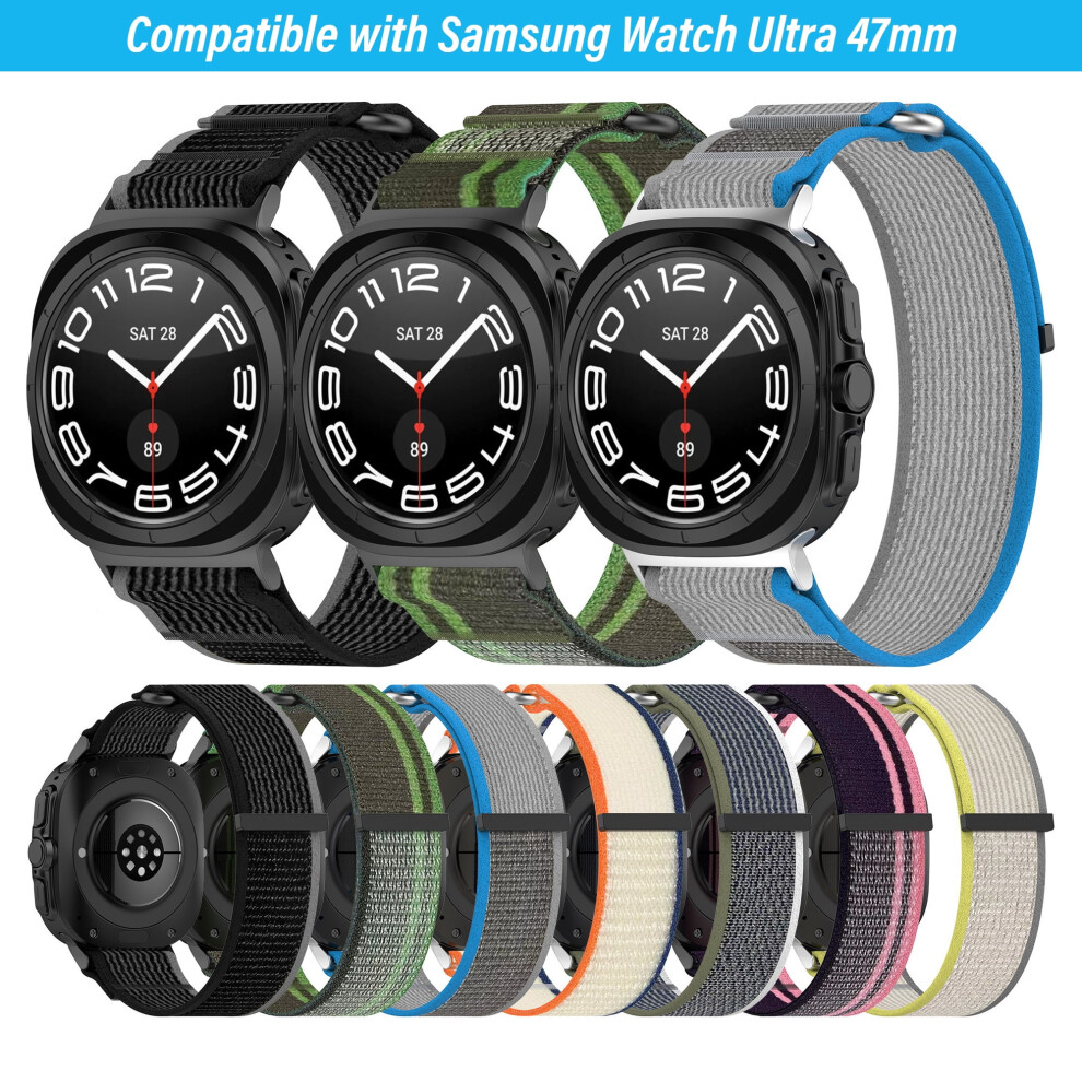 Xihama 7-Pack Nylon Watch Bands Compatible With Samsung Galaxy Watch Ultra 47Mm (2025), Breathable & Adjustable 9365509209882