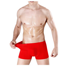 Boxershorts voor heren, boxershorts van gevlochten zijde, sneldrogend, ademend, ondergoed, rode boxershorts voor heren, XL