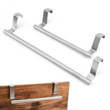 Stainless Steel Over-Door Towel Rack Set – 4 Colors, 2 Sizes, Perforation-Free, Compatible with Door Mounting