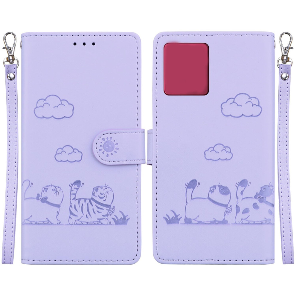Wallet Case Pu Leather Flip Cover With Magnetic Closure Card Slots Kickstand For Huawei Y6 2018 Purple 9771547579595