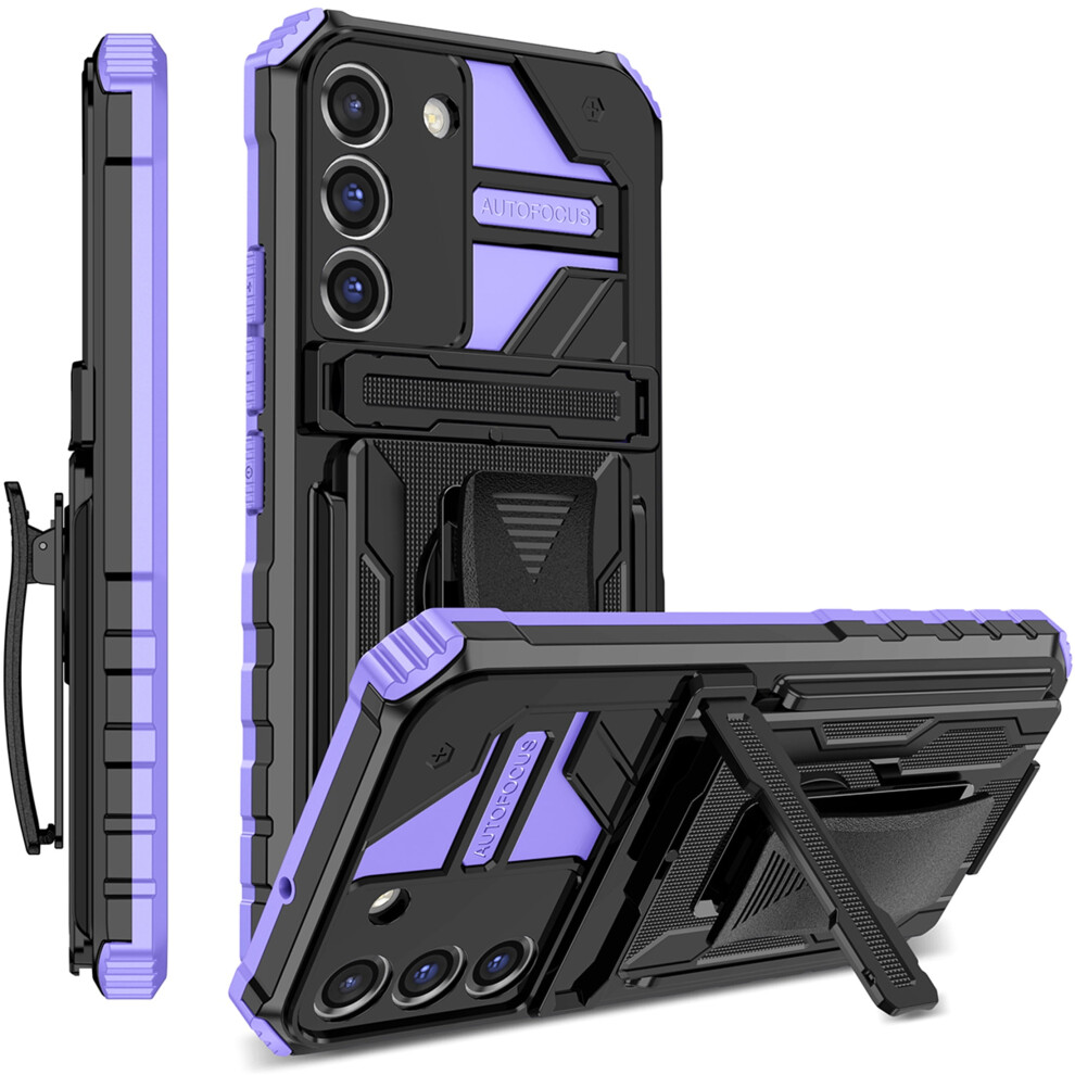Ccsamll Heavy Duty Armor Case With Belt Clip & Kickstand For Compatible With Samsung Galaxy S23 Plus (Not S23) Â Jg Purple 9365509211250
