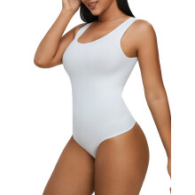 Sømløs ryggløs bodysuit med magekontroll og thongdesign for kvinner – Slankende shapewear-top
