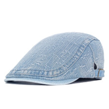 Heren denim newsboy baret, platte pet met klep, ivy cap, golfpet, verstelbare golfpet