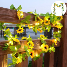 Sunflower Maple Leaf Garland Lights – 16.4Ft Solar Led String Lights For Spring