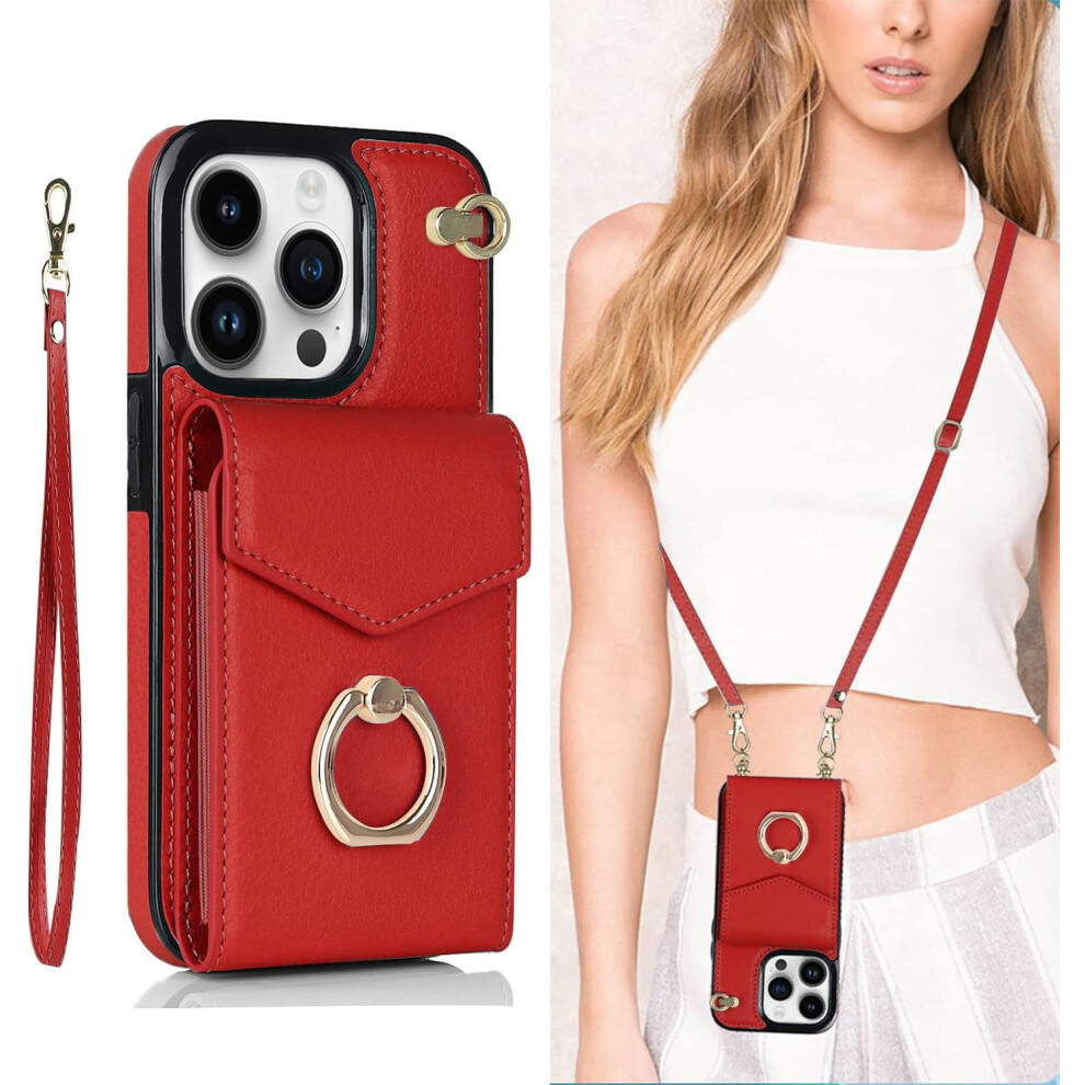 Crossbody Wallet Phone Case For Samsung Galaxy S21 Plus Â Leather, Card Holder, 360 Ring Kickstand, Wrist Strap, Magnetic Flip Cover 9479868922396