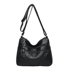 Bolsa transversal casual Dengmore para uso diário, em couro macio, com vários compartimentos e grande capacidade.