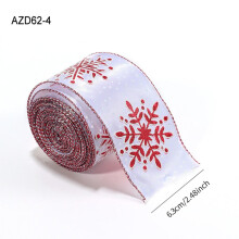 2m Snowflake Printed Christmas Ribbons Fabric Print Wired Edge DIY Gift Wrapping Ribbon Xmas Tree Bow Wreath Craft Supplies