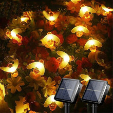 Morttic Solar String Lights, 2 Pack 50 LED Bee Fairy Lights, 8 Modes, Waterproof, Warm White, for Garden/Patio/Yard – Compatible with Outdoor Use