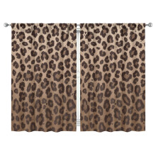 Brown Gradient Leopard Print Curtains-blackout Curtains Bedroom Decor Living Room Darkening Grommet Window Drapes 2 Panels Set 52"x 84"