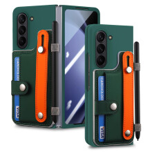 Wallet Case with Screen Protector, Shockproof Card Holder Stand and Wrist Strap for Samsung Galaxy Z Fold 6