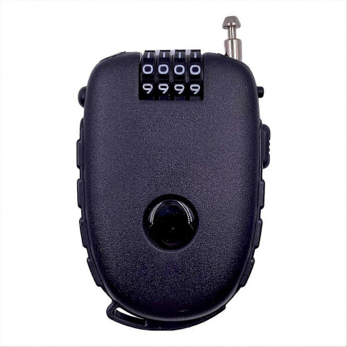 Cable Combination Padlock, Ski Lock, Stroller Lock, Cable Lock, 90cm / 2.4mm (Diameter) Steel Retrac