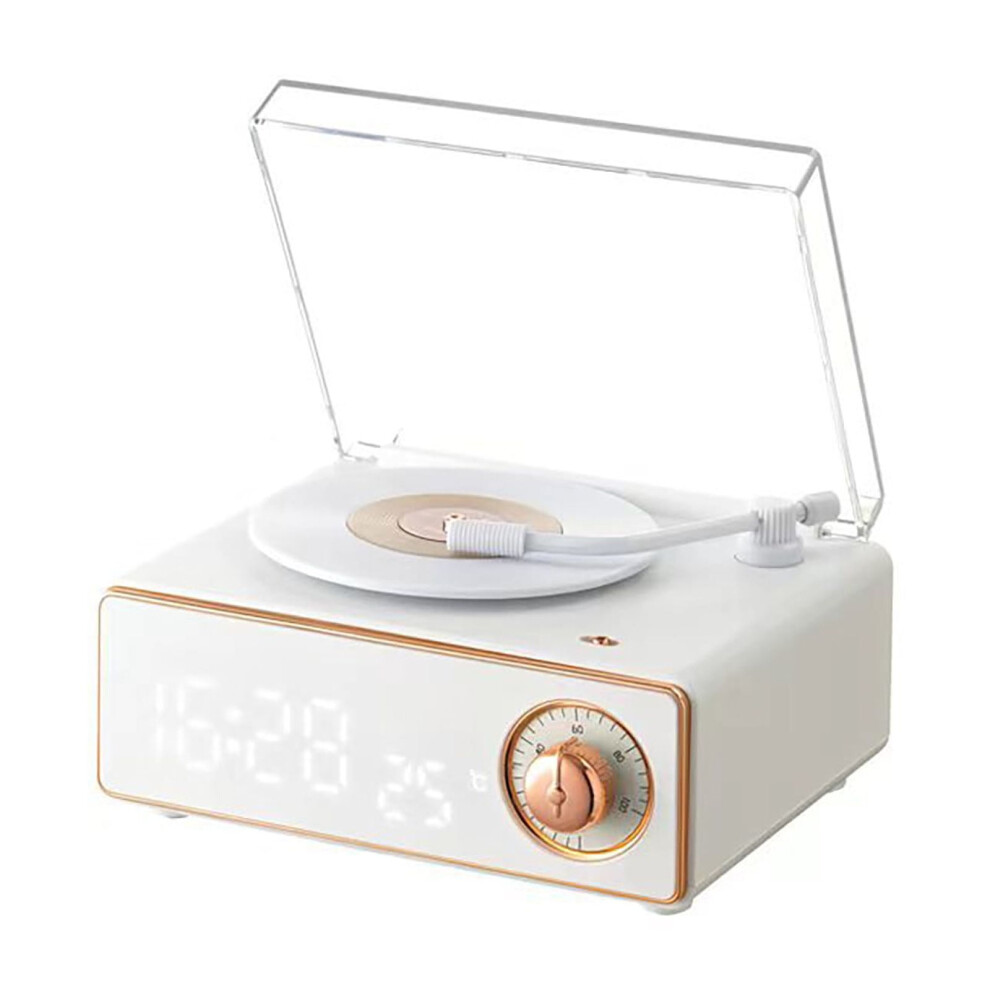 New Vintage Vinyl Bluetooth Audio And Alarm Clock Vintage Phonograph Bluetooth Speaker Glue Wireless Charging Card Bluetooth Audio Phonograph Gift 9028731266077