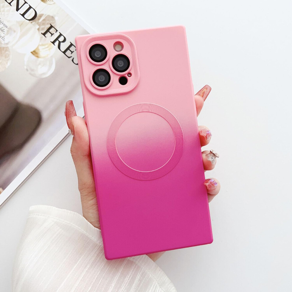 Shockproof Slim Gradient Rose Case Cover With Camera Lens Protection For Iphone 12 Pro Magsafe Pink 9092120194258