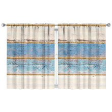 Vintage Teal Wood Grain Curtains-Blackout Curtains Bedroom Decor Living Room Darkening Grommet Window Drapes 2 Panels Set 42x54 inch