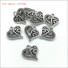 Lot Antique Charms Pendants For Earrings Bracelet Necklace Jewelry Making DIY-No.501- Hollow out Heart - 15pcs