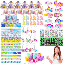 78 stuks eenhoorn feestartikelen voor meisjes, verjaardagsfeestartikelen, cadeautjes voor in de goodiebags, vulling voor piñata's,