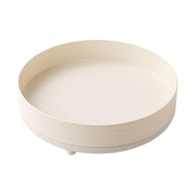 Organisateur de maquillage rotatif à 360, plateau de rangement de bureau, multifonctionnel, présentoir pour soins de la peau, coiffeuse, blanc