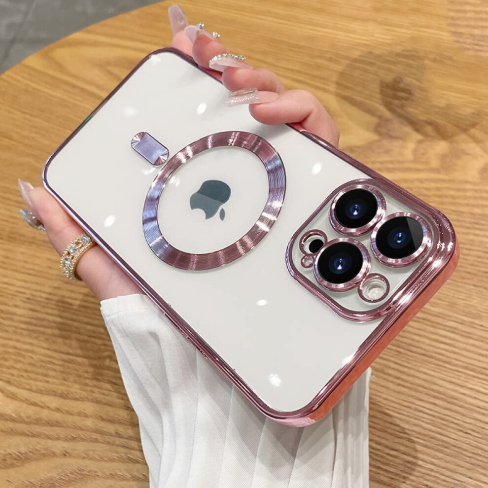 Magnetic Clear Case For Iphone 13 Pro Max With Magsafe Compatibility, Shockproof Silicone Transparent Cover, Rose 9771547569954