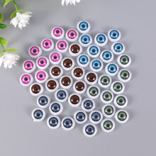 50pcs Sew on Eyes for Soft Toys Semicircle Plastic for Crafters Artists Sewing