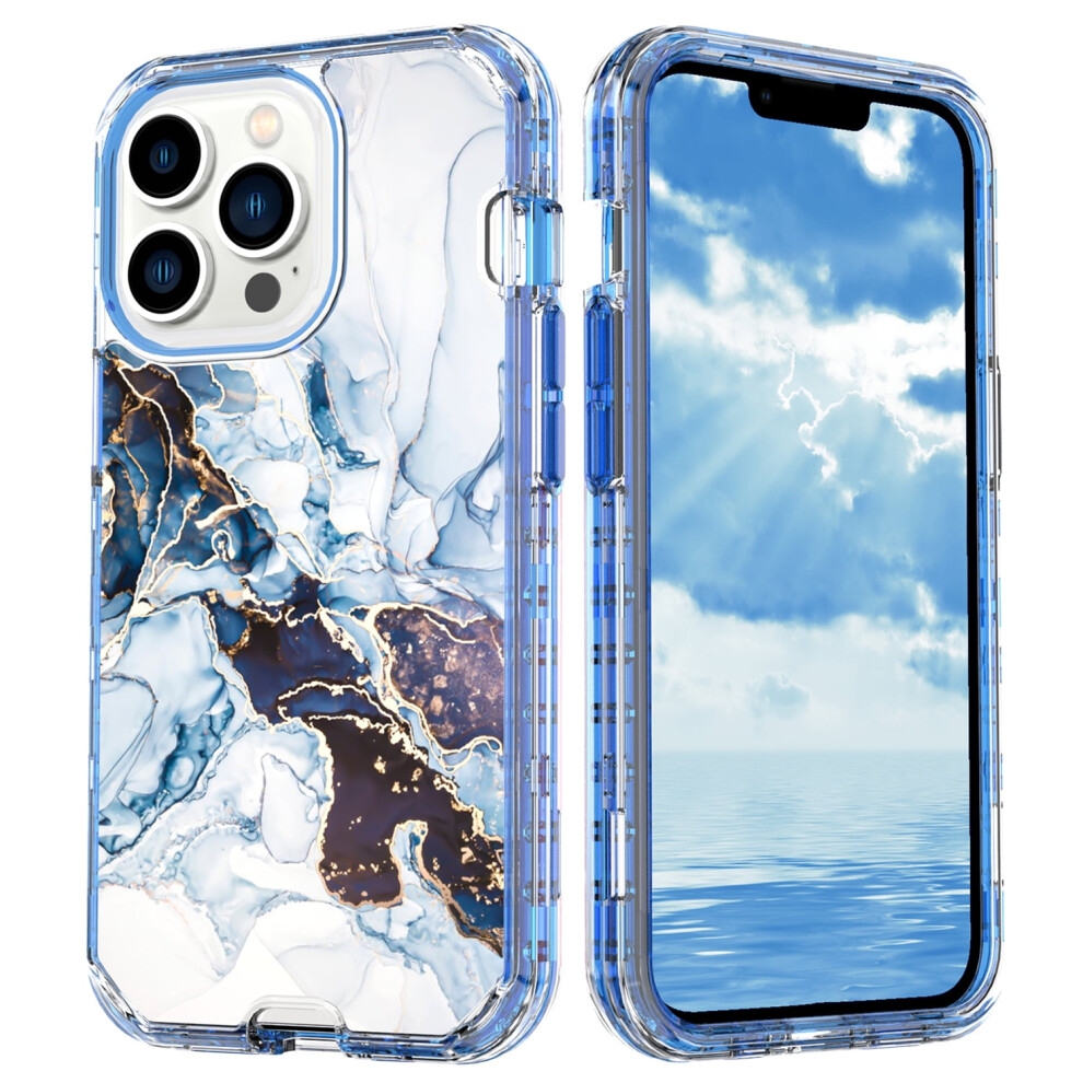Marble Texture Phone Case Compatible With Iphone X/Xs, Wireless Charging, Shockproof, 3-In-1 Impact Resistant 9479868988606