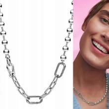 925 Silver Me Necklace With Metal Balls And Links With Original Logo