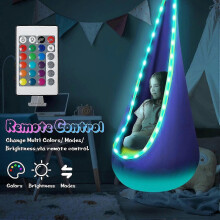 Silla hamaca, columpio sensorial con almohada inflable y luces LED, asiento columpio tipo cápsula para espacios secretos interiores y exteriores, per