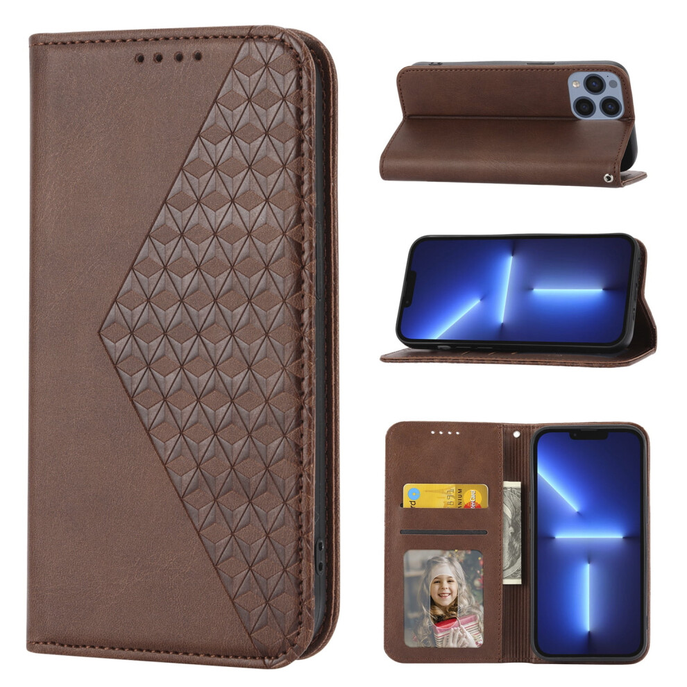 Pu Leather Flip Case For Iphone 13 (6.1"), Shockproof, Kickstand, Card Holder, Wallet, Wrist Strap, Magnetic Closure Â Brown 9479868988835