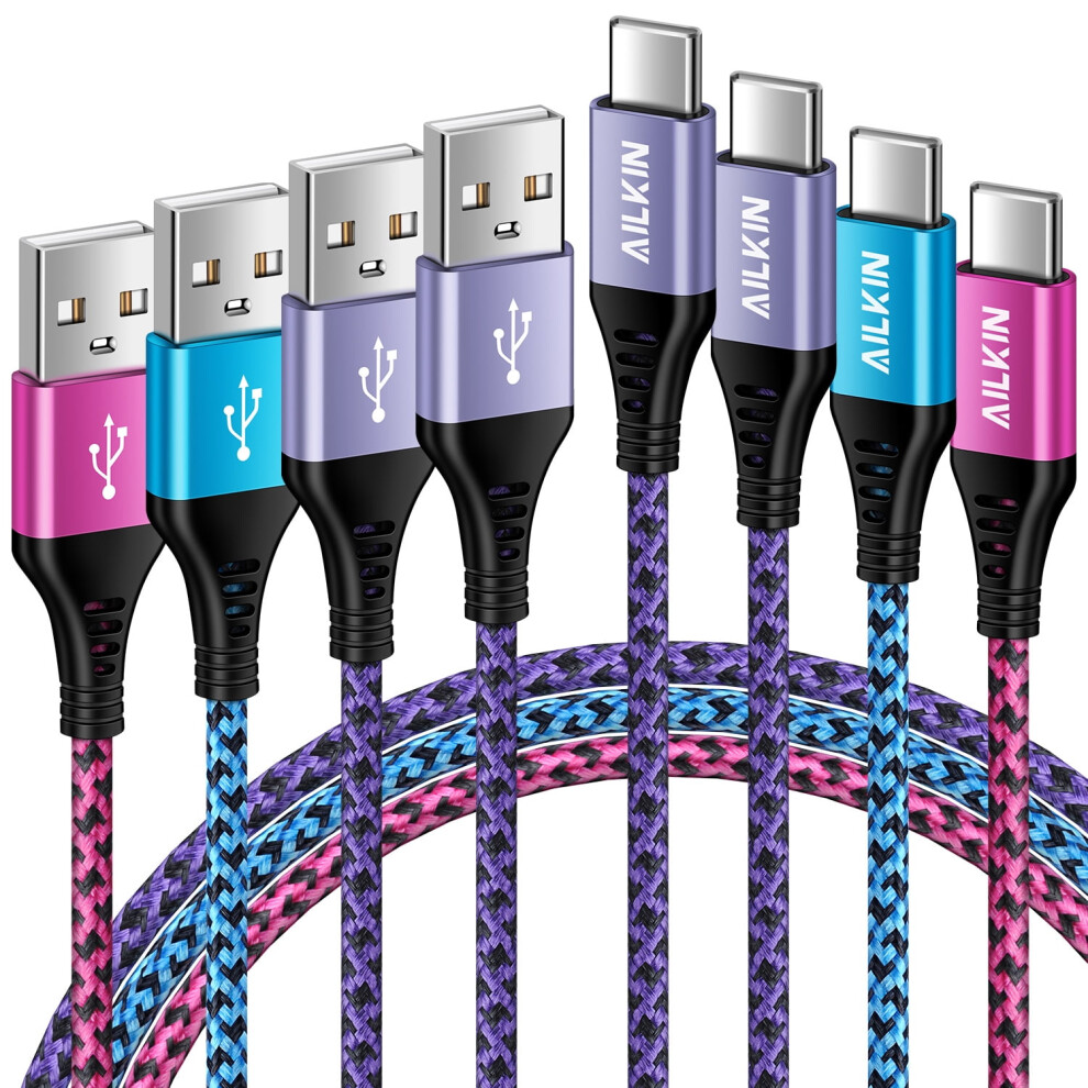 10Ft Usb-C Charging Cable 4-Pack, Fast Charge Compatible With Android & Usb-C Devices 9028731259789