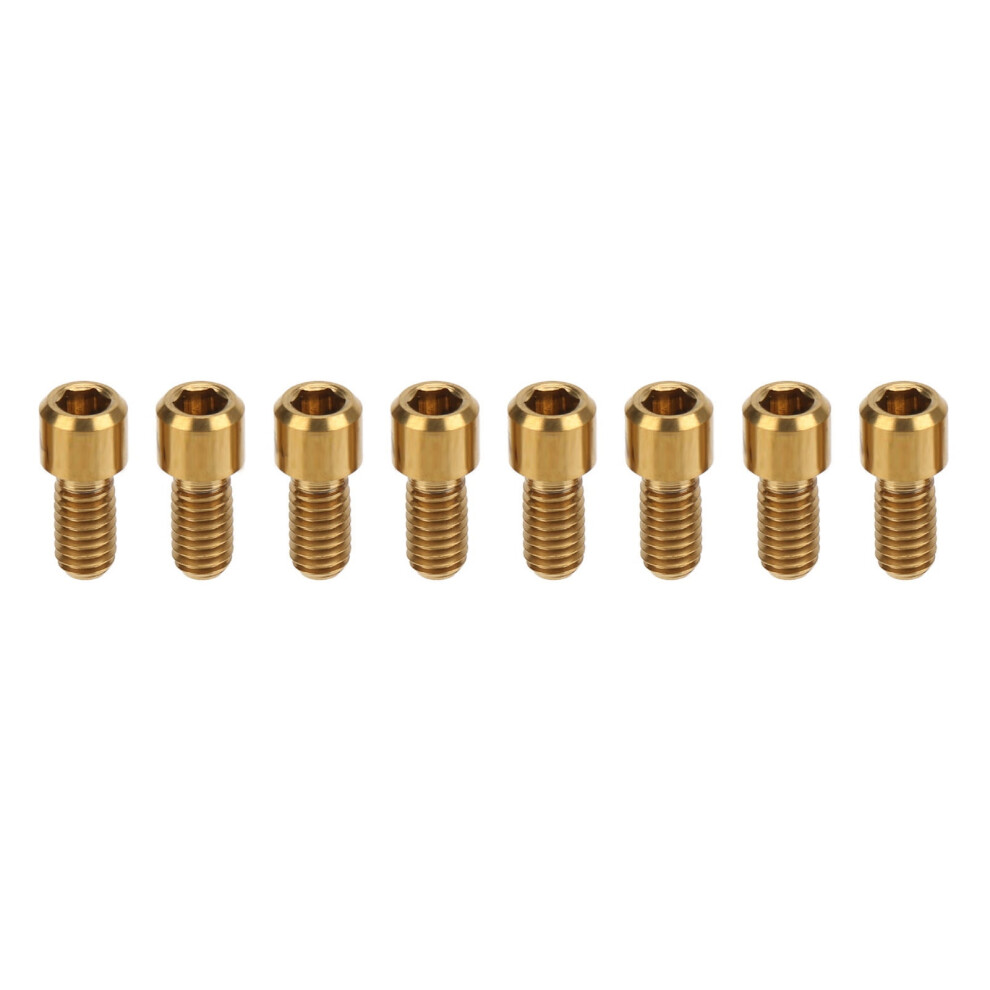 8Pcs Mountain Bike Pedal Titanium Alloy Anti Slip Pedal Screws Pins Studs Cleats M4x8mm Gold 9028731260396