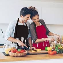Cooking Apron With 2 Pockets, Breathable Apron For Women Men Chef, Waterproof And Oil-Proof Kitchen Bib Apron, Washable And Durable Apron With