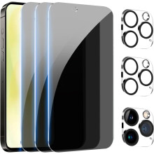 (3+3 buc.) Protector de ecran pentru iPhone 16Pro – sticlă securizată închisă la culoare 9H, compatibilă cu carcasa, fără bule