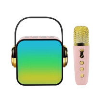 Mini Karaoke-maskine til børn og voksne, bærbar børnekaraoke-legetøjsmaskine, højttalermikrofoner