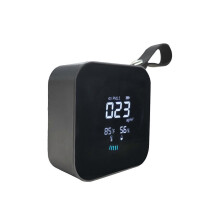 Indoor Air Quality Monitor Handheld with LED Display Type-C Charging Portable Dust Detection Tool for Homes Kitchen Gray