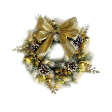 13 inch Artificial Christmas Wreath with Bow Red Green