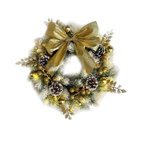 13 inch Artificial Christmas Wreath with Bow Red Green