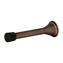 6PC Gold Spring Door Stoppers (2.99") with Rubber Tips | Modern Flexible Wall-Mounted Door Stops | Compatible with Indoor Doors